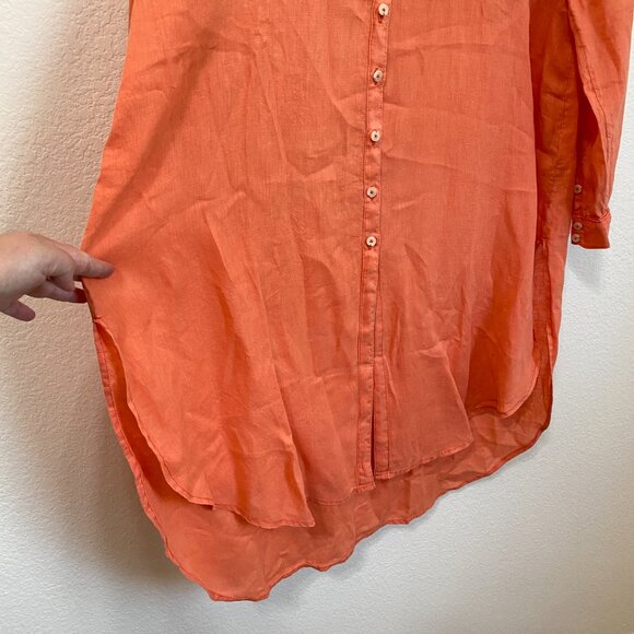 Anthropologie Relaxed Buttondown 100% Linen Tunic size medium - Picture 3 of 9